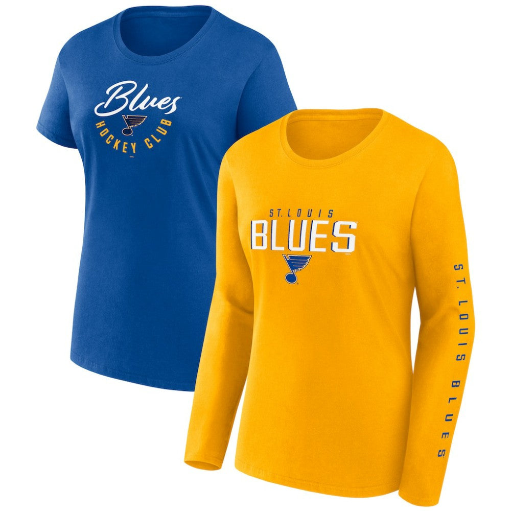 NHL St. Louis Blues Fanatics Women's Long and Short Sleeve Two-Pack T-Shirt Set