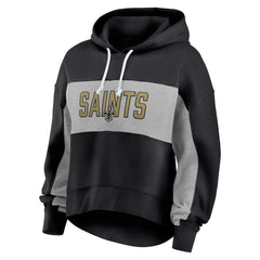 Women's Filled Stat Sheet Lighweight Modest Crop Hoodie - New Orleans Saints Hoodies