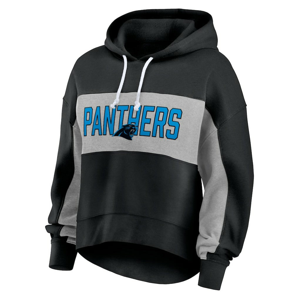 Women's Filled Stat Sheet Lighweight Modest Crop Hoodie - Carolina Panthers Hoodies