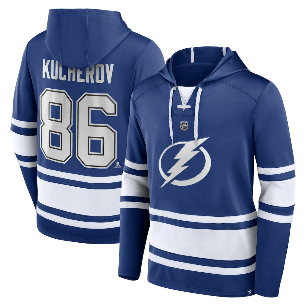 NHL Nikita Kucherov Tampa Bay Lightning Fanatics Name & Number Lace-Up Pullover Hoodie