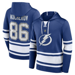 NHL Nikita Kucherov Tampa Bay Lightning Fanatics Name & Number Lace-Up Pullover Hoodie
