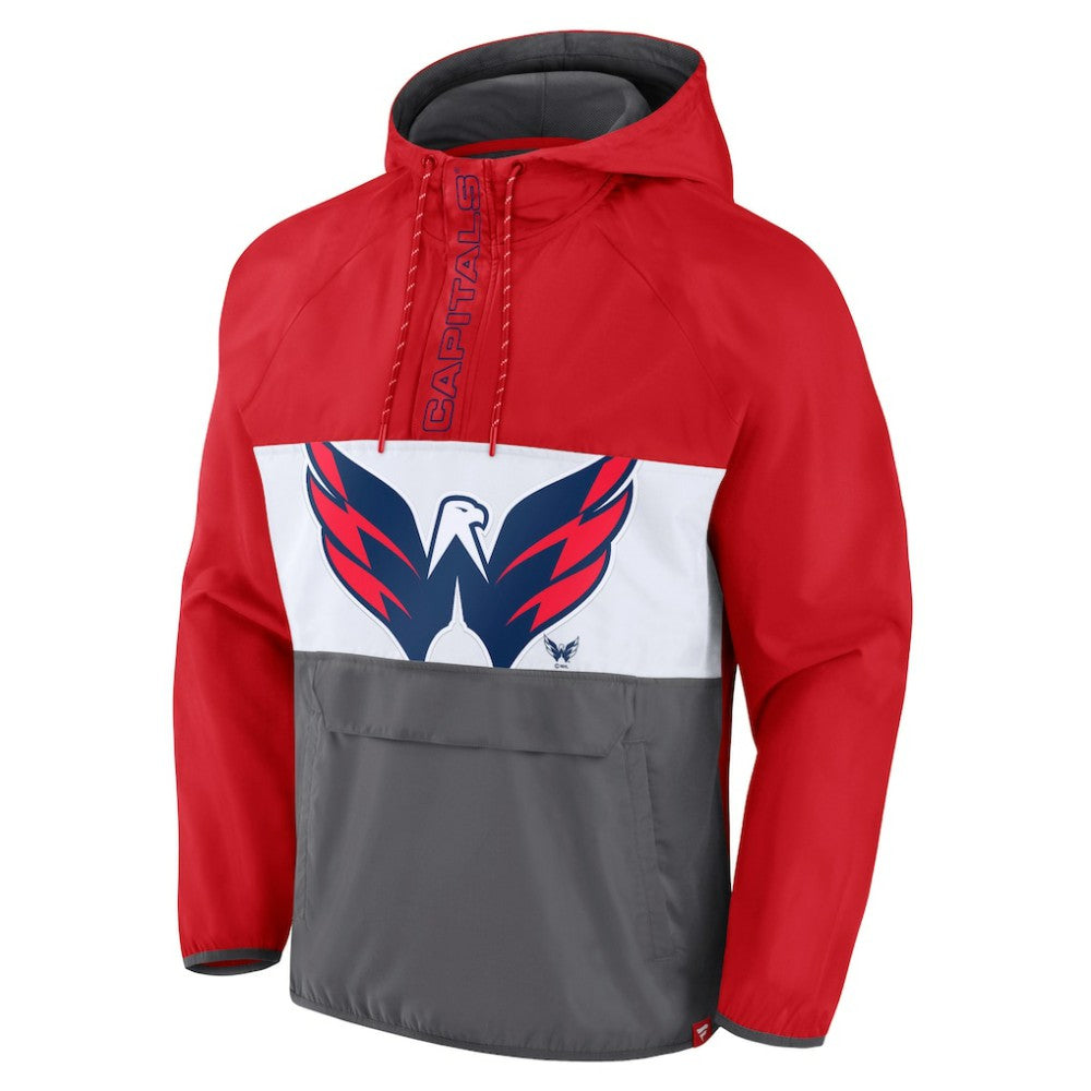 NHL Washington Capitals Fanatics Flagrant Foul Anorak Raglan Half-Zip Hoodie Jacket