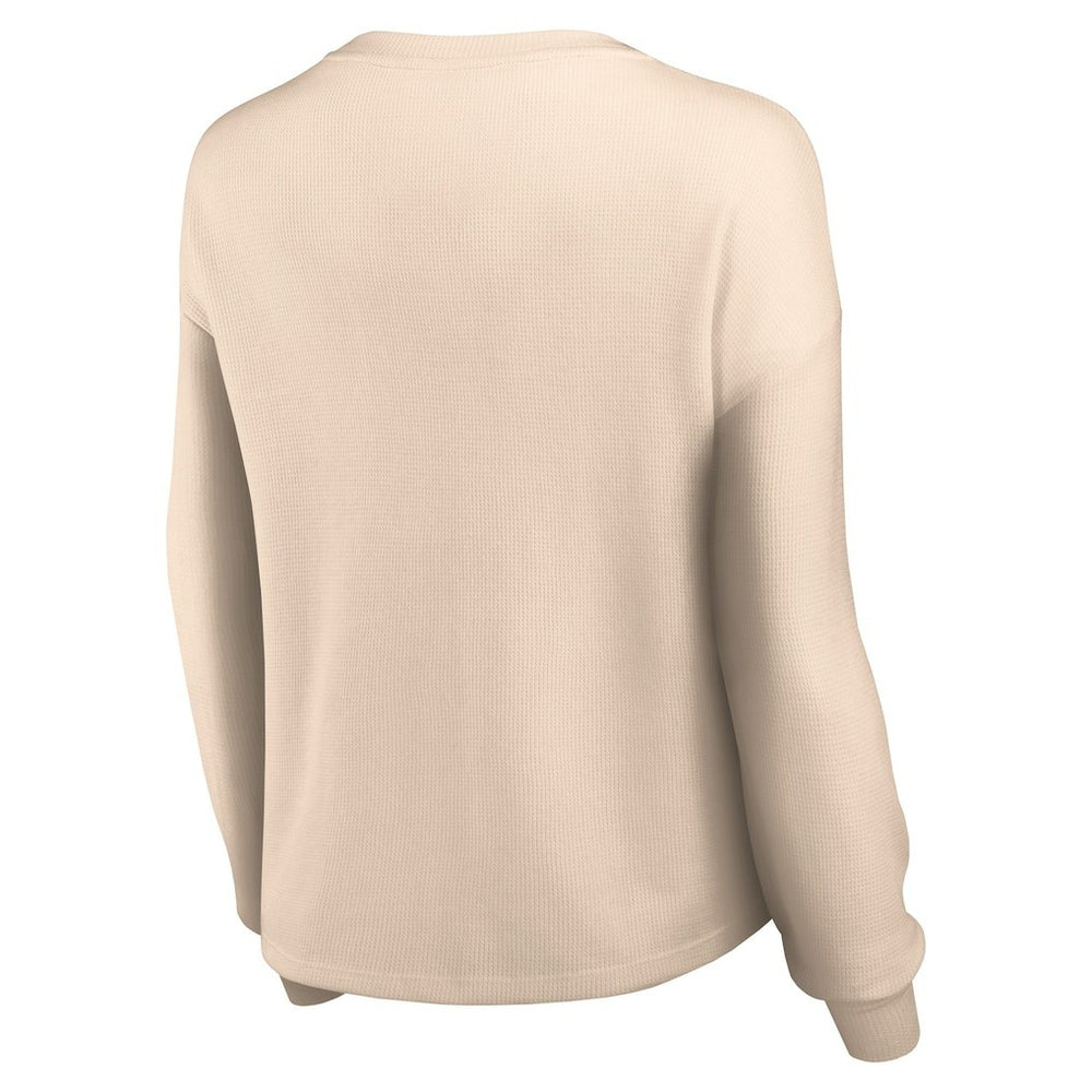 Women's Go For It Notch Neck Waffle Knit Lightweight Long Sleeve T-Shirt - Los Angeles Rams T-shirts