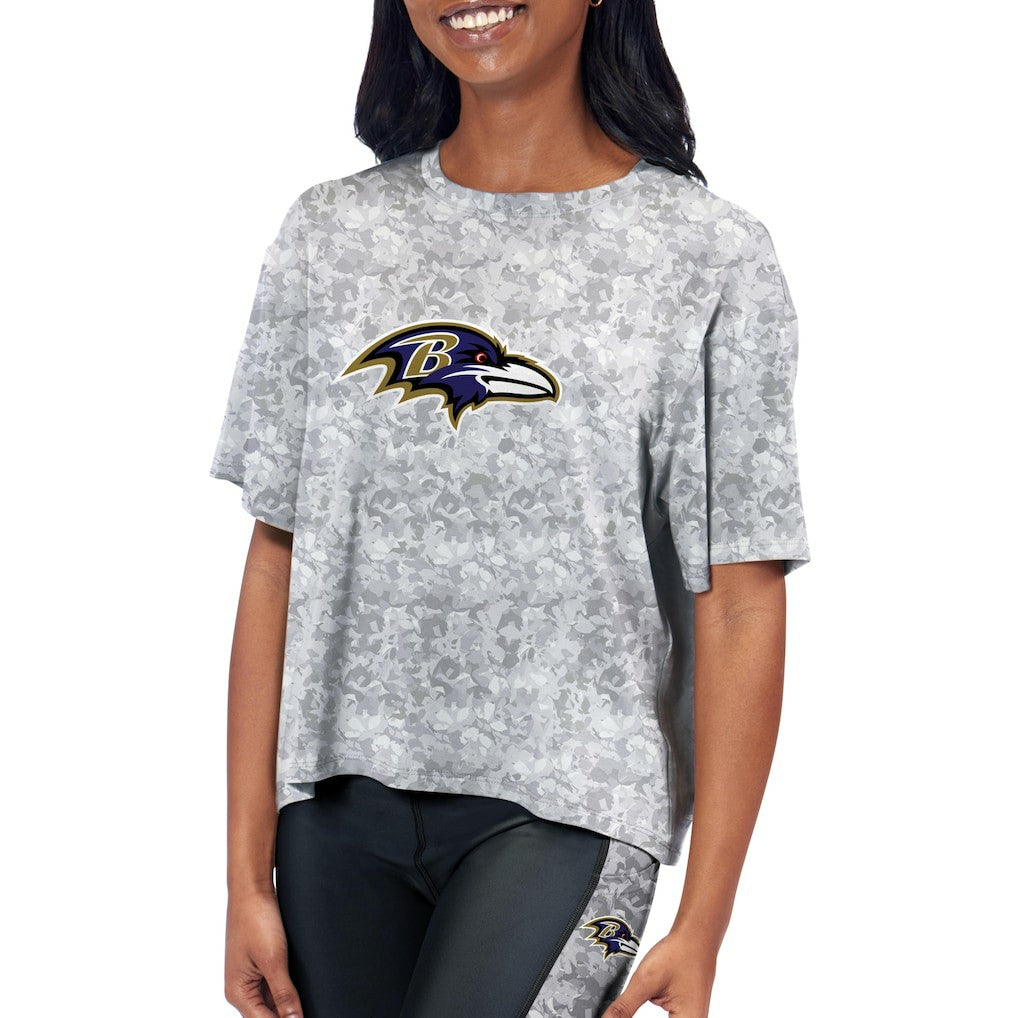 Certo Women's Cropped Turnout T-Shirt - Baltimore Ravens T-shirts