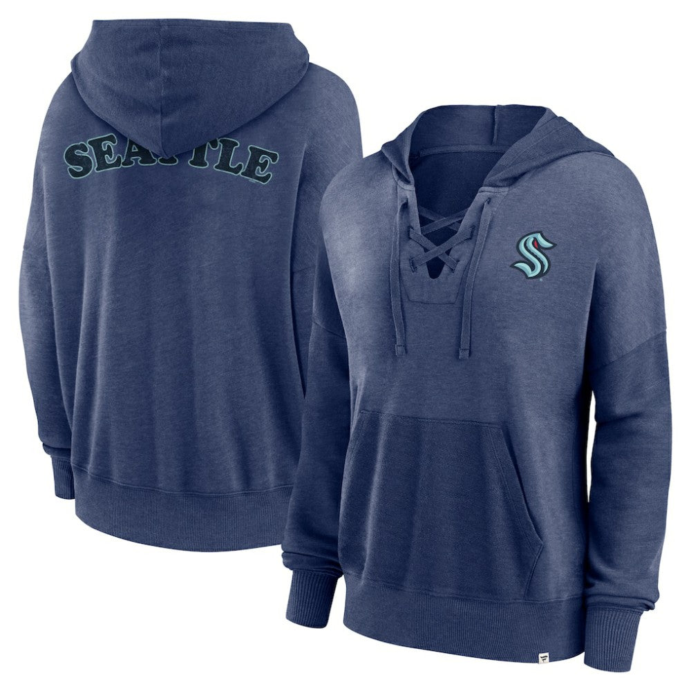 NHL Seattle Kraken Fanatics Women's Breakout Lace-Up Pullover Hoodie