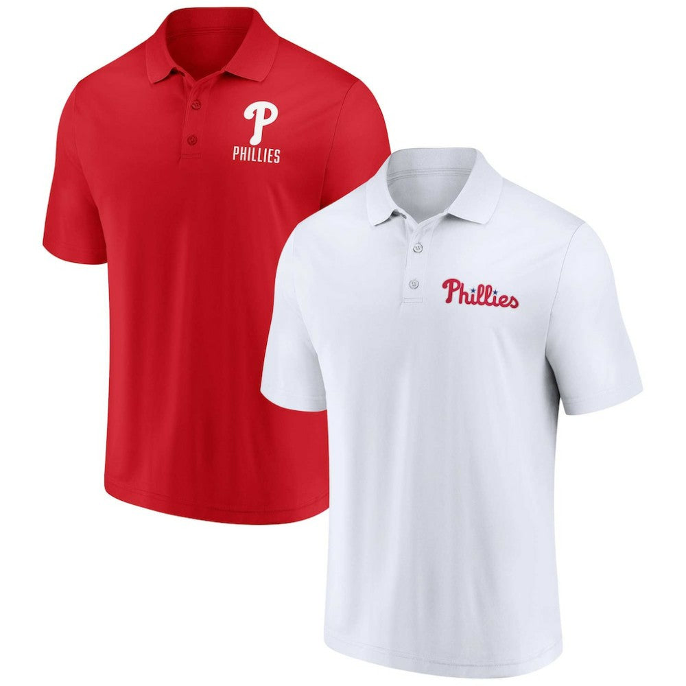 Red/White Philadelphia Phillies Fanatics Two-Pack Logo Lockup Polo Set