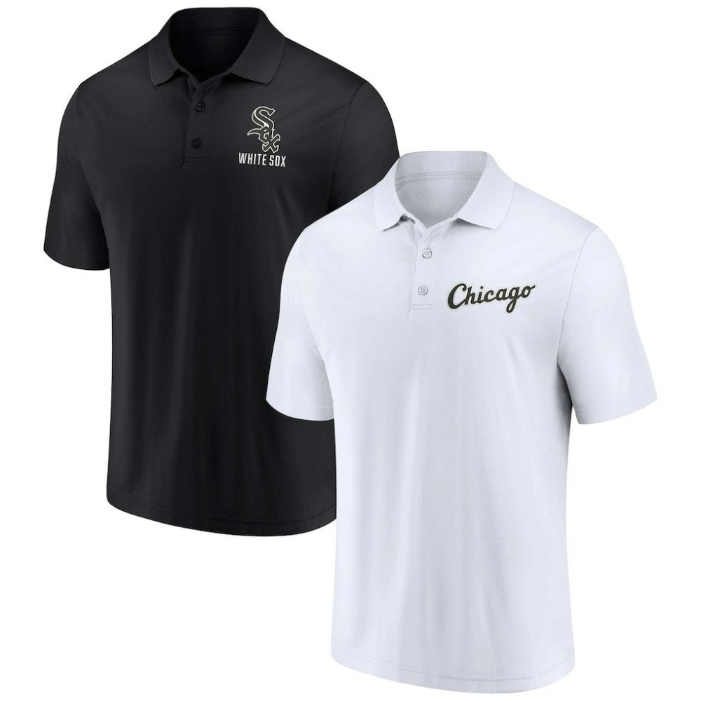 Black/White Chicago White Sox Fanatics Two-Pack Logo Lockup Polo Set