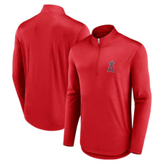 Red Los Angeles Angels Fanatics Quarterback Quarter-Zip Top