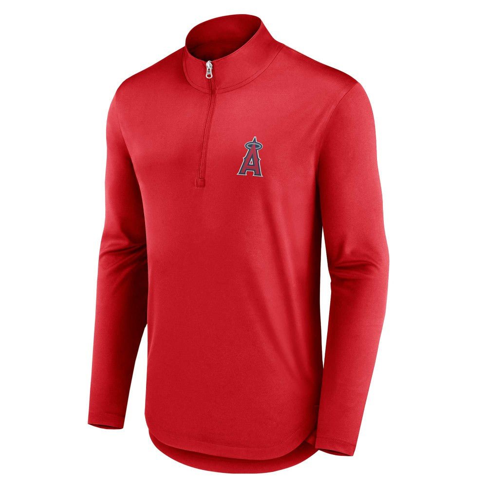 Red Los Angeles Angels Fanatics Quarterback Quarter-Zip Top