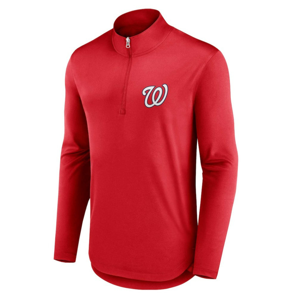 Red Washington Nationals Fanatics Quarterback Quarter-Zip Top