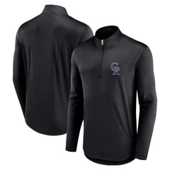 Black Colorado Rockies Fanatics Quarterback Quarter-Zip Top
