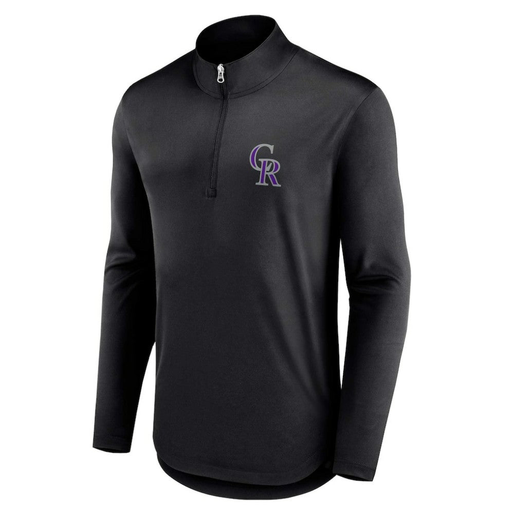 Black Colorado Rockies Fanatics Quarterback Quarter-Zip Top