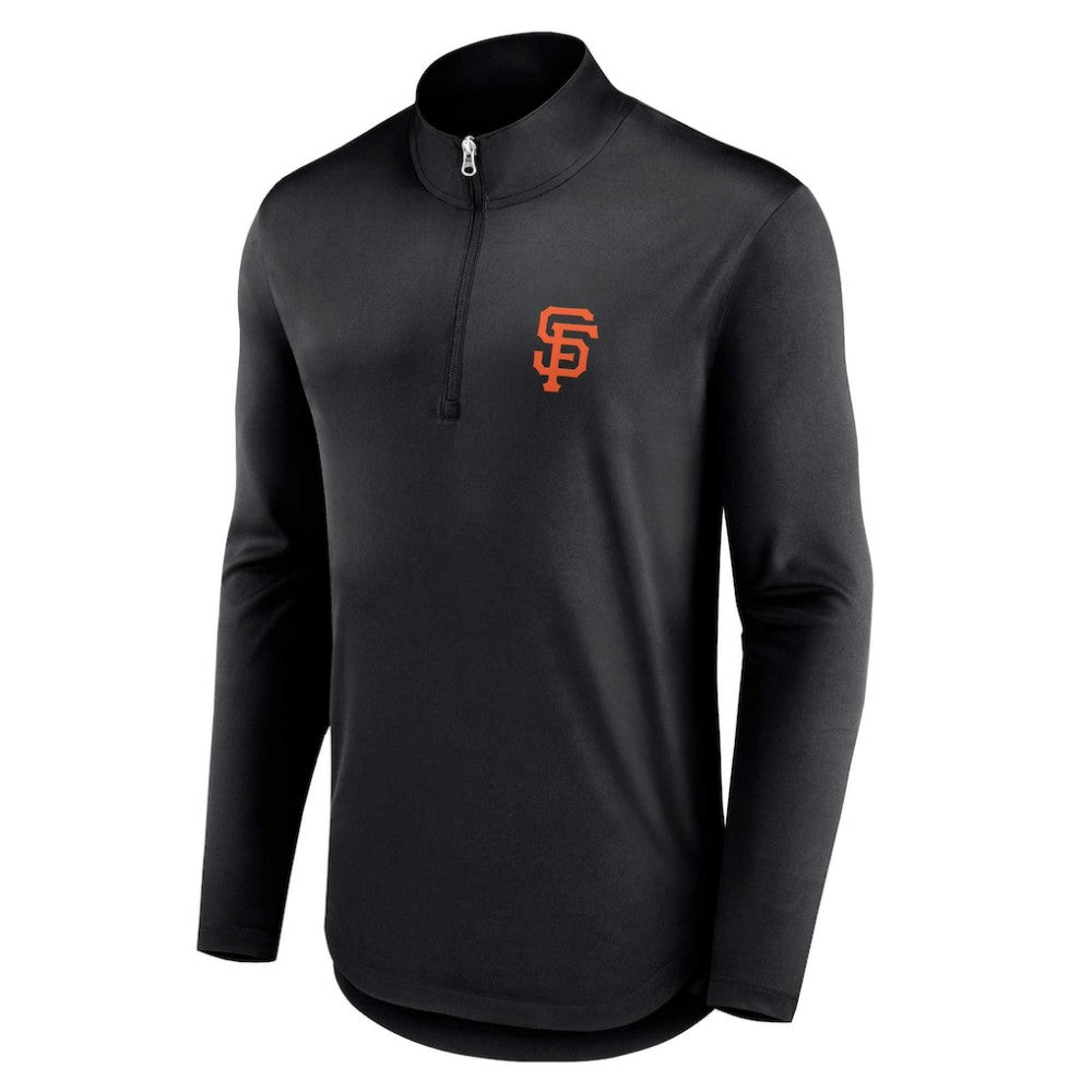 Black San Francisco Giants Fanatics Quarterback Quarter-Zip Top