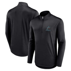 Black Miami Marlins Fanatics Quarterback Quarter-Zip Top
