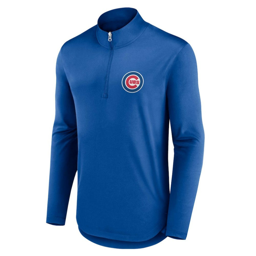 Royal Chicago Cubs Fanatics Quarterback Quarter-Zip Top