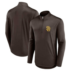 Brown San Diego Padres Fanatics Quarterback Quarter-Zip Top