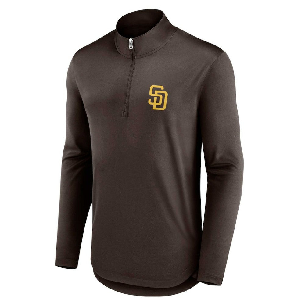 Brown San Diego Padres Fanatics Quarterback Quarter-Zip Top