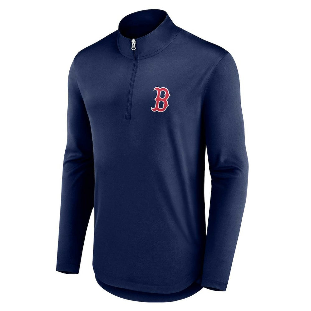 Navy Boston Red Sox Fanatics Quarterback Quarter-Zip Top