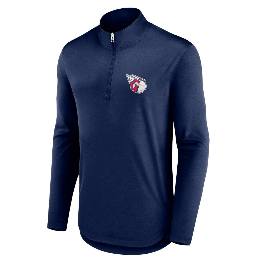Navy Cleveland Guardians Fanatics Quarterback Quarter-Zip Top