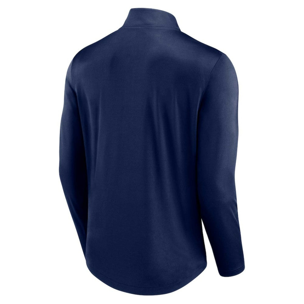 Navy Milwaukee Brewers Fanatics Quarterback Quarter-Zip Top