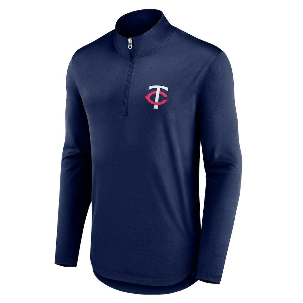 Navy Minnesota Twins Fanatics Quarterback Quarter-Zip Top
