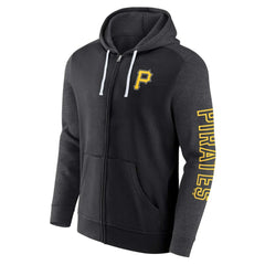 Black Pittsburgh Pirates Fanatics Offensive Line Up Lightweight Full-Zip Hoodie