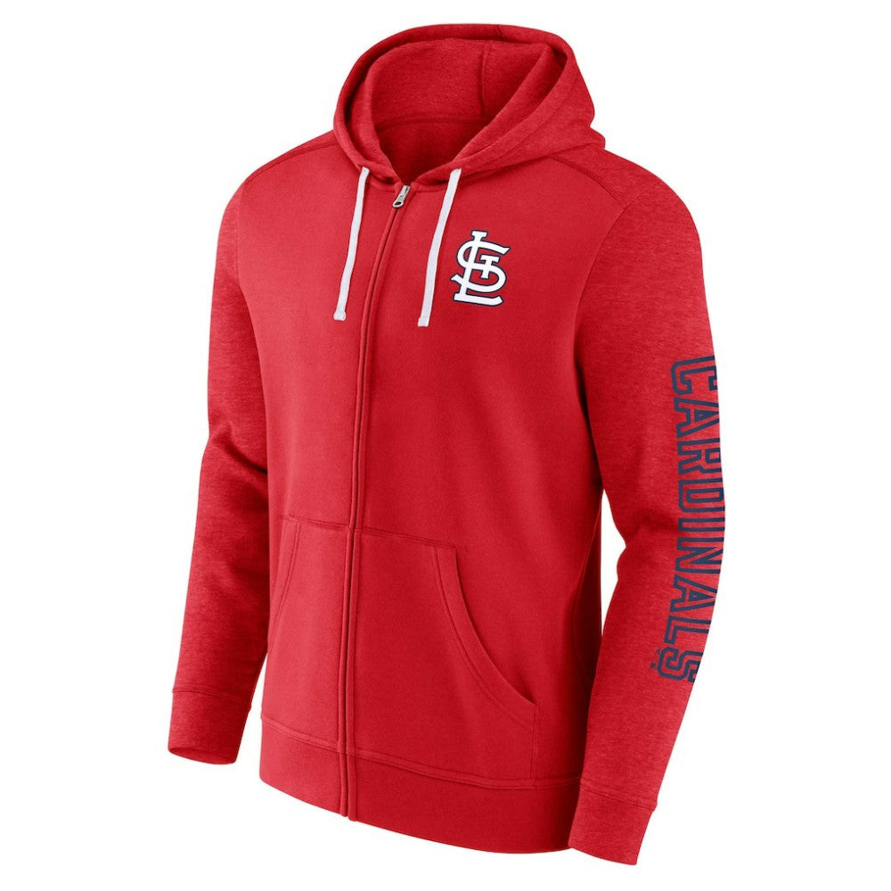 Red St. Louis Cardinals Fanatics Offensive Line Up Lightweight Full-Zip Hoodie