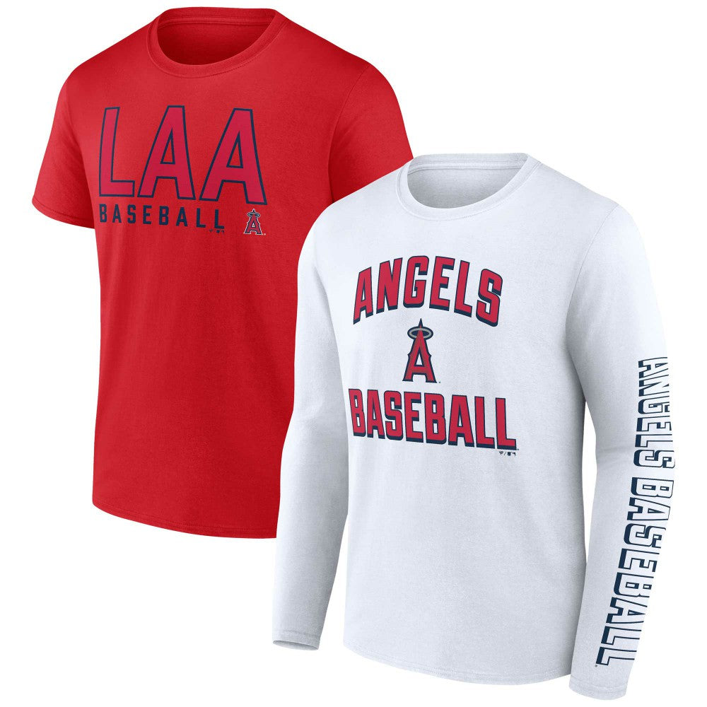 Red/White Los Angeles Angels Fanatics Two-Pack Combo T-Shirt Set