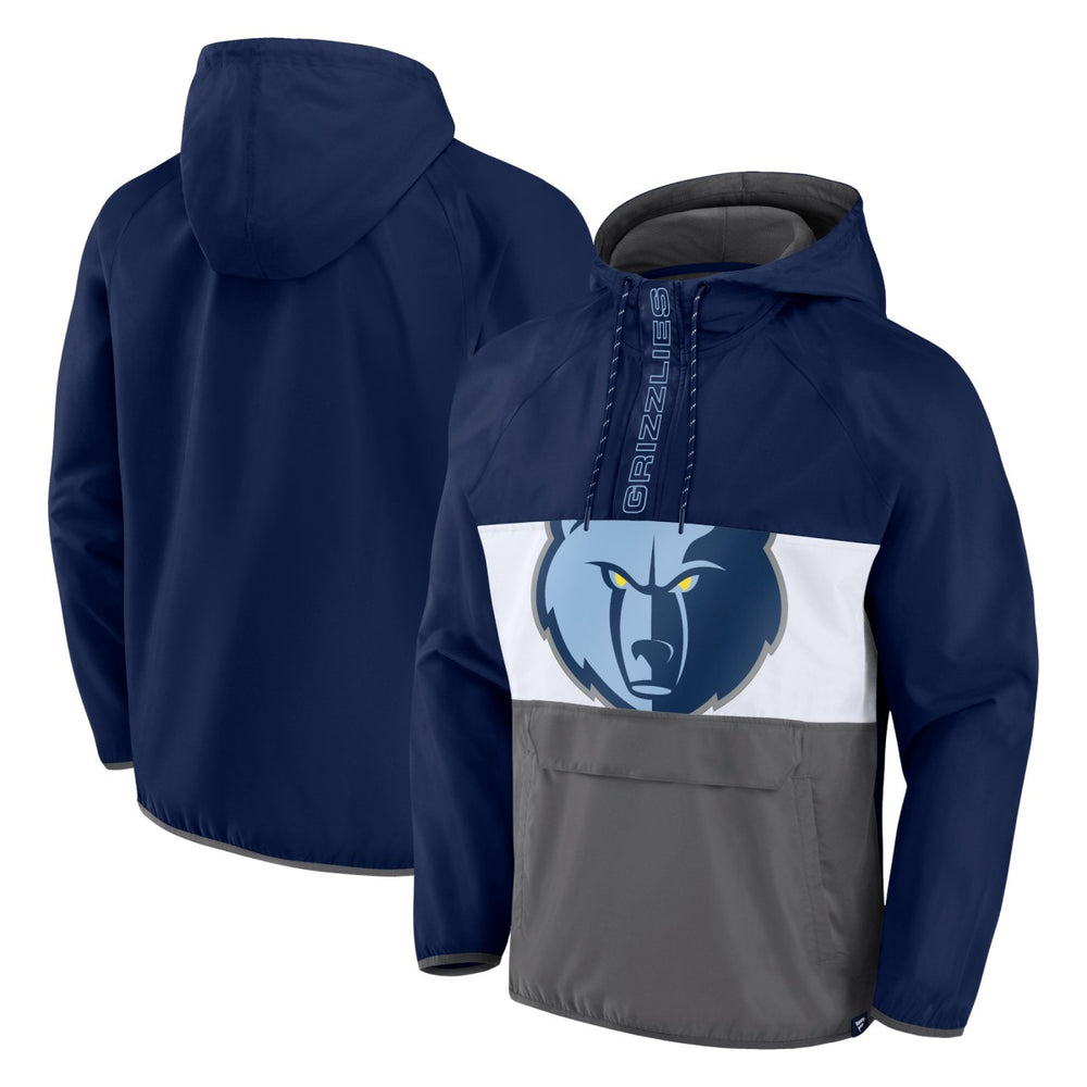 Fanatics Memphis Grizzlies Anorak Flagrant Foul Color-Block Raglan Hoodie Half-Zip Jacket