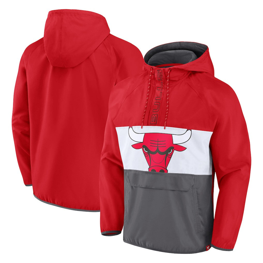 Fanatics Chicago Bulls Anorak Flagrant Foul Color-Block Raglan Hoodie Half-Zip Jacket