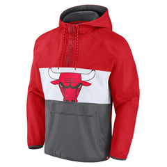 Fanatics Chicago Bulls Anorak Flagrant Foul Color-Block Raglan Hoodie Half-Zip Jacket
