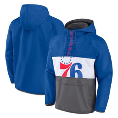 Fanatics Philadelphia 76ers Anorak Flagrant Foul Color-Block Raglan Hoodie Half-Zip Jacket