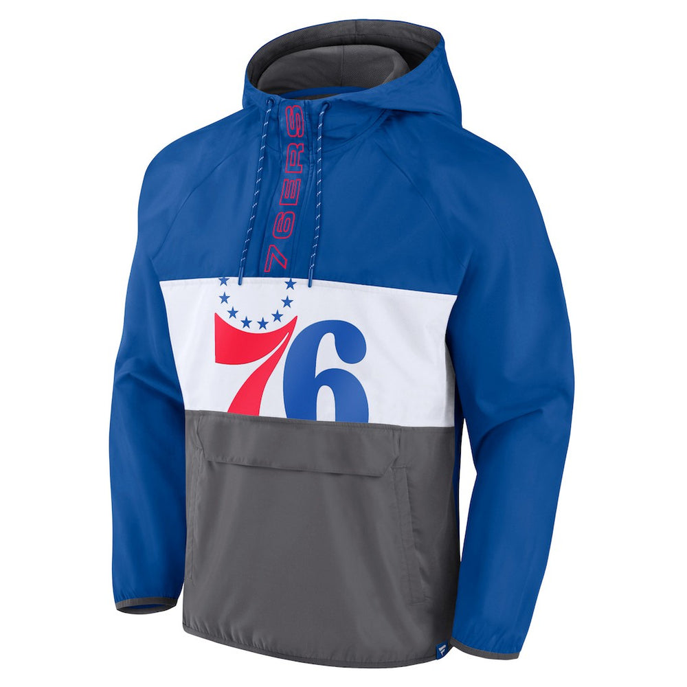 Fanatics Philadelphia 76ers Anorak Flagrant Foul Color-Block Raglan Hoodie Half-Zip Jacket