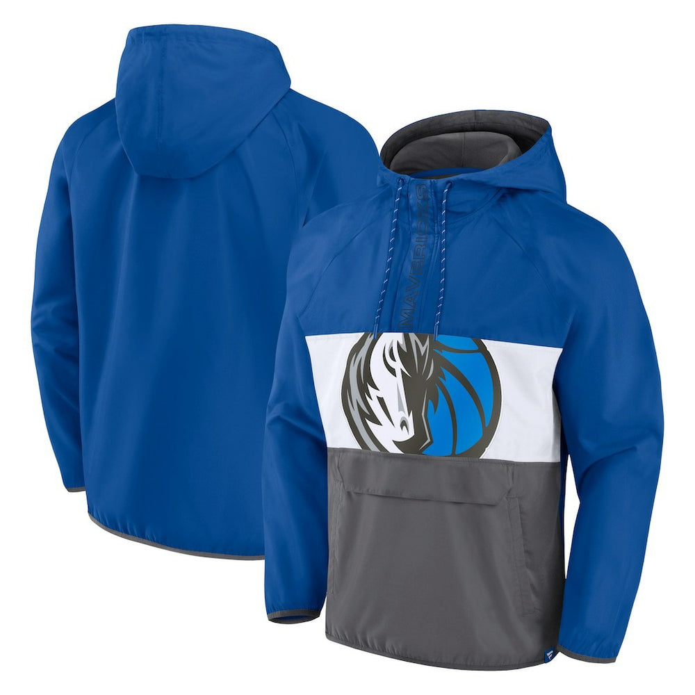 Fanatics Dallas Mavericks Anorak Flagrant Foul Color-Block Raglan Hoodie Half-Zip Jacket sale