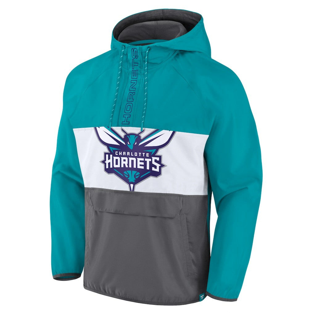 Fanatics Charlotte Hornets Anorak Flagrant Foul Color-Block Raglan Hoodie Half-Zip Jacket