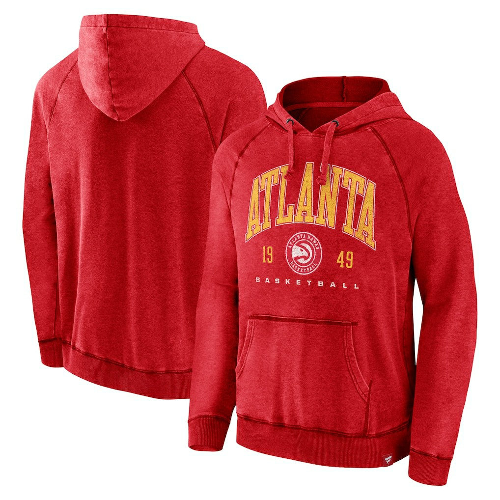 Fanatics Atlanta Hawks Foul Trouble Snow Wash Raglan Pullover Hoodie