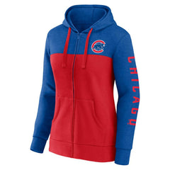 Royal/Red Chicago Cubs Fanatics Women's City Ties Hoodie Full-Zip Sweatshirt