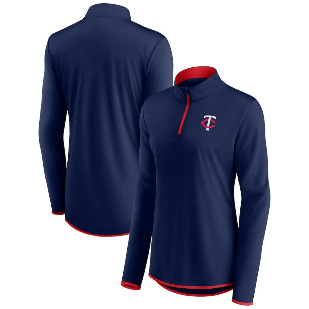 Navy Minnesota Twins Fanatics Women's Corner Quarter-Zip Top