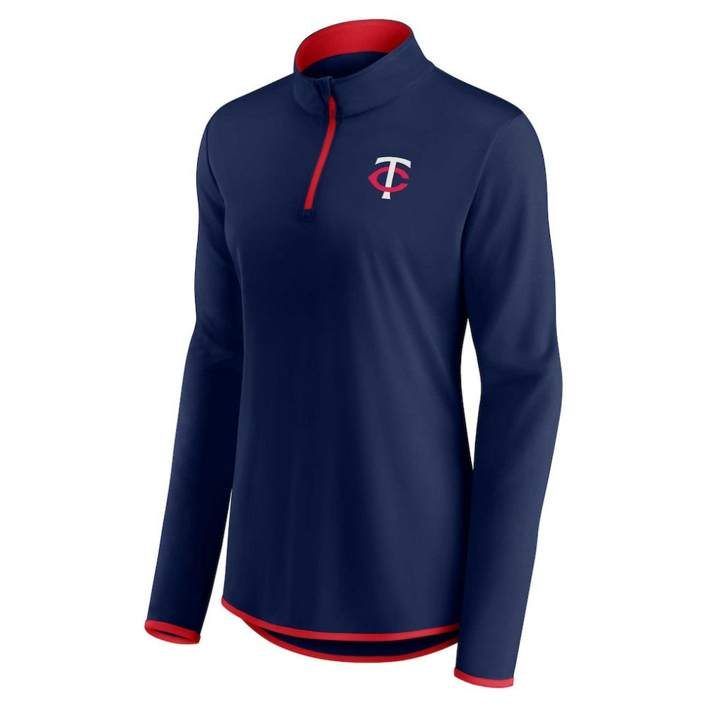 Navy Minnesota Twins Fanatics Women's Corner Quarter-Zip Top