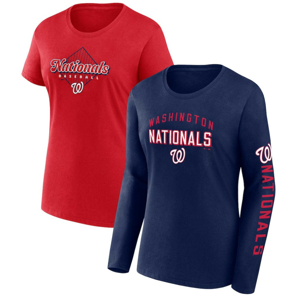 Navy/Red Washington Nationals Fanatics Women's T-Shirt Combo Pack