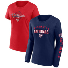 Navy/Red Washington Nationals Fanatics Women's T-Shirt Combo Pack