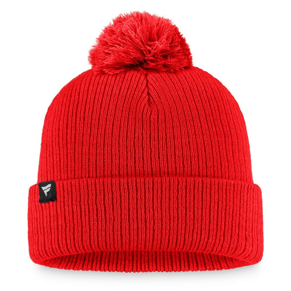 Red Washington Nationals Fanatics Women's Run The Bases Long Sleeve T-Shirt & Cuffed Knit Hat with Pom Combo Set