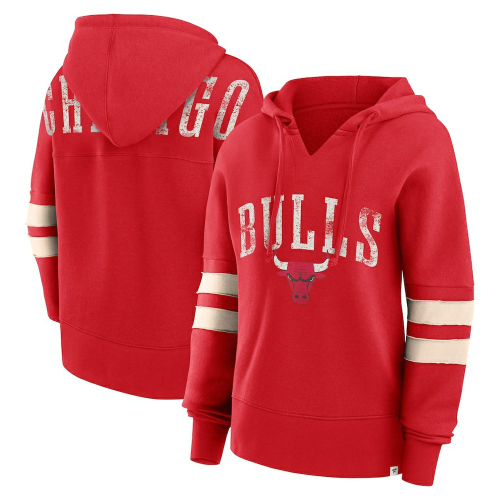 Fanatics Chicago Bulls Women's Bold Move Dolman V-Neck High Hip Hoodie
