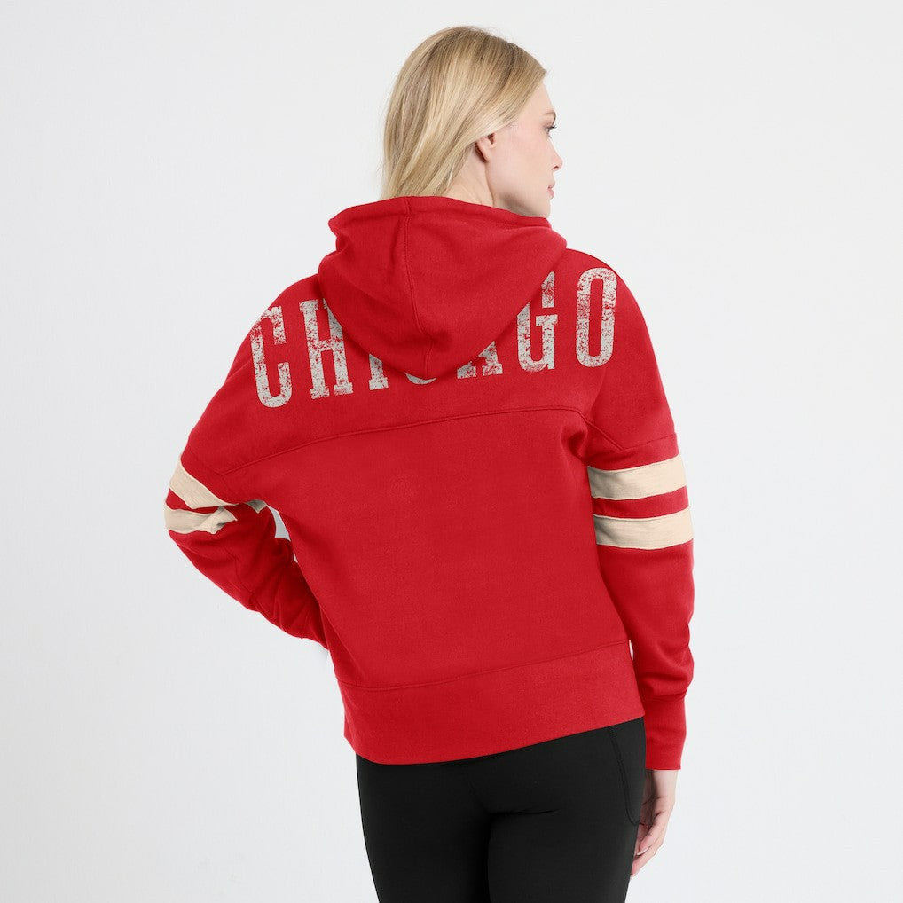 Fanatics Chicago Bulls Women's Bold Move Dolman V-Neck High Hip Hoodie