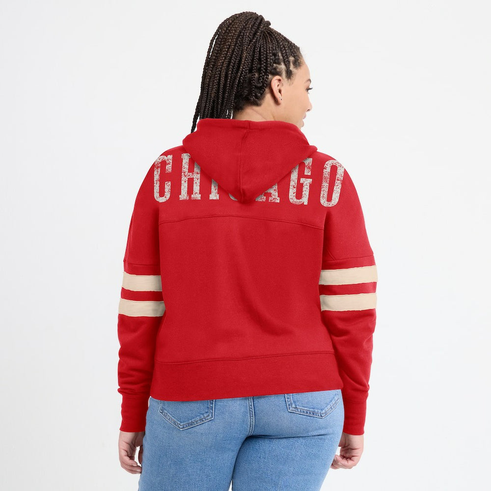 Fanatics Chicago Bulls Women's Bold Move Dolman V-Neck High Hip Hoodie