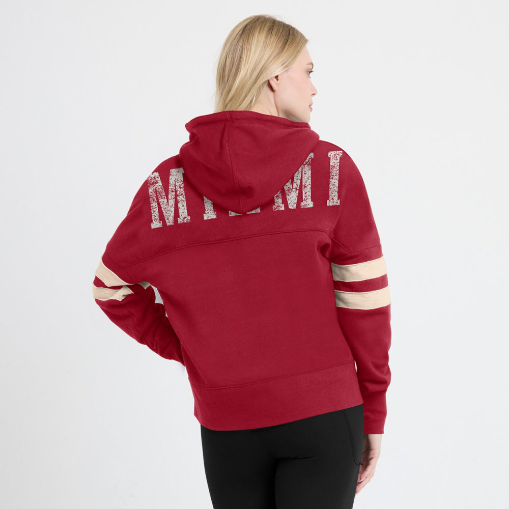 Fanatics Miami Heat Women's Bold Move Dolman V-Neck High Hip Hoodie