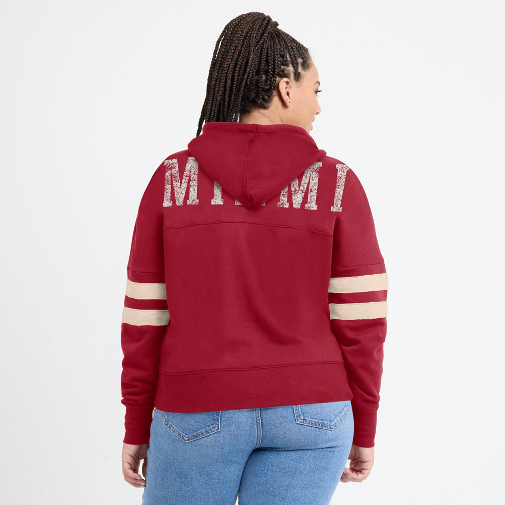Fanatics Miami Heat Women's Bold Move Dolman V-Neck High Hip Hoodie