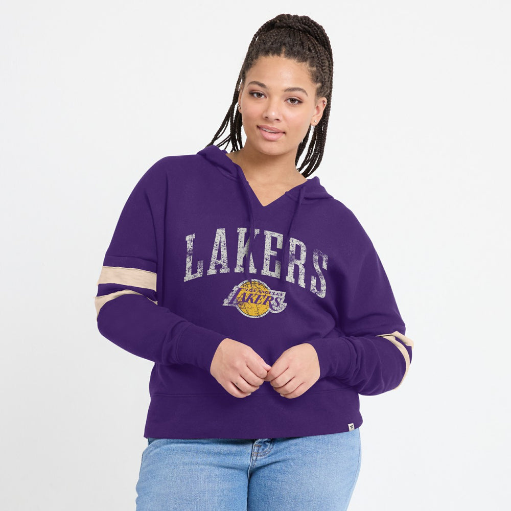 Fanatics Los Angeles Lakers Women's Bold Move Dolman V-Neck High Hip Hoodie