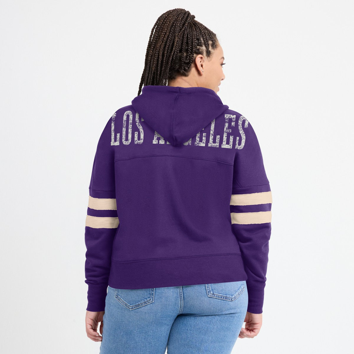 Fanatics Los Angeles Lakers Women's Bold Move Dolman V-Neck High Hip Hoodie