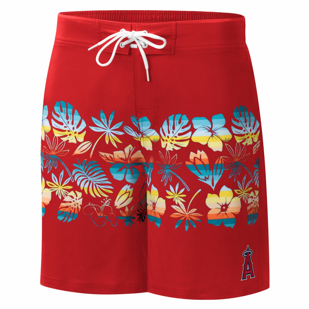 Red Los Angeles Angels G-III Sports by Carl Banks Breeze Volley Swim Shorts